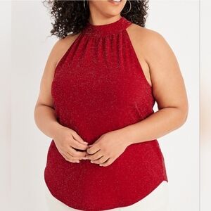 Maurices Plus Size Halter Metallic Glitter Tank Top